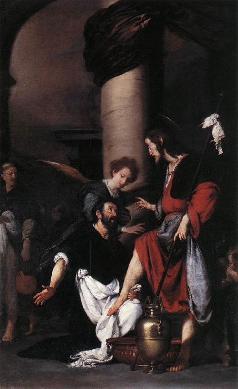 STROZZI, Bernardo St Augustine Washing the Feet of Christ  fg Sweden oil painting art
